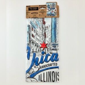 NEW Chicago Handcrafted Illinois Tea Towel 100% COTTON by Memoriez
